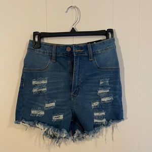 Fashion nova high rise jean shorts